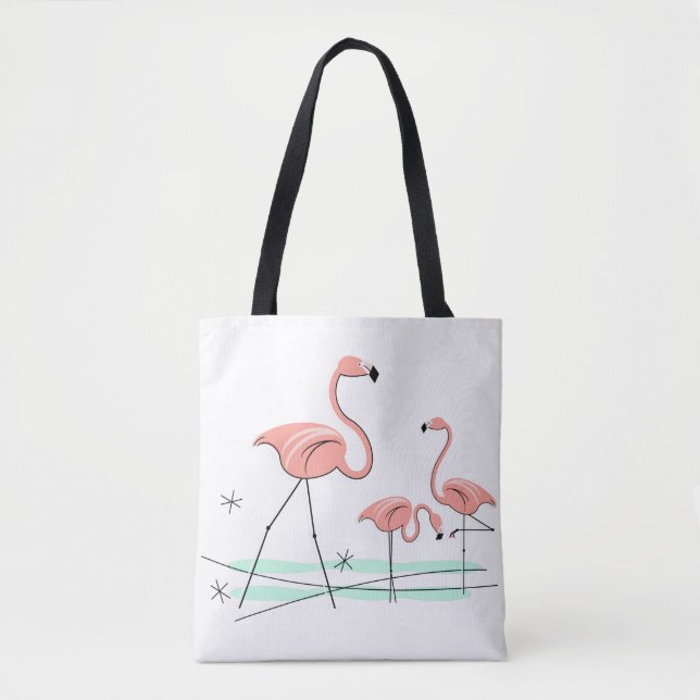 Bolso De Tela Flamingo Ocean Trio 2 comprobación de coral (Anverso)