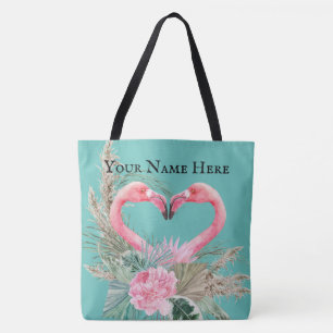Bolso De Tela Flamingo Personalizable Tropical
