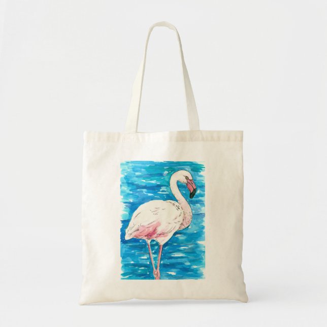 Bolso De Tela Flamingo rosa (Frente)
