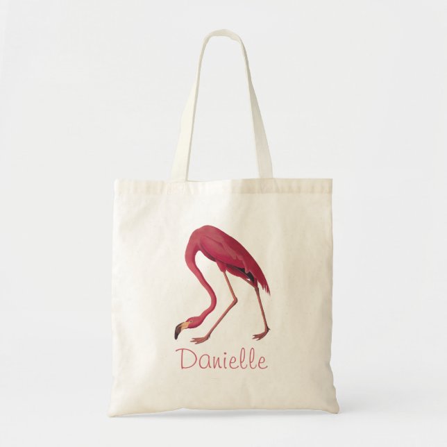 Bolso De Tela Flamingo rosa americano Audubon (Frente)