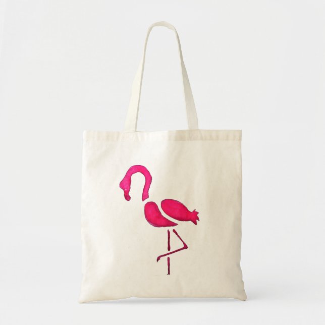 Bolso De Tela Flamingo rosa arte pop único (Frente)