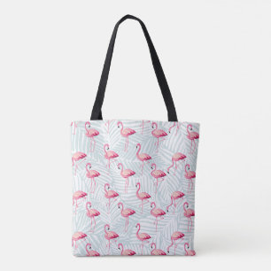 Bolso De Tela Flamingo rosa y hojas de palma - Cuidada