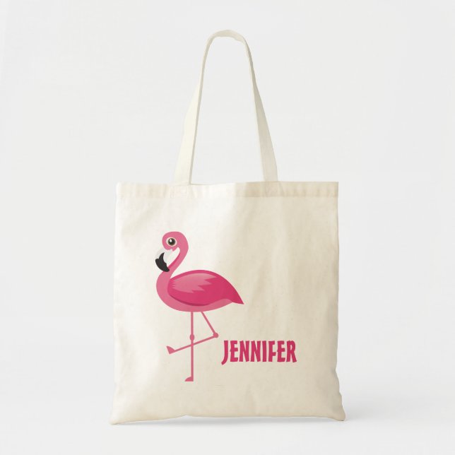 Bolso De Tela Flamingo rosado (Frente)