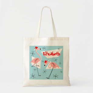 Bolso De Tela Flamingo Santas Blue Name to bag