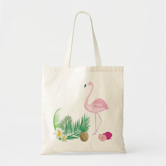 Bolso De Tela Flamingo tropical (Frente)