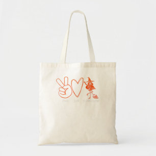 Bolso De Tela Flamingo Tropical Peace Love Flamingoween Naranja 