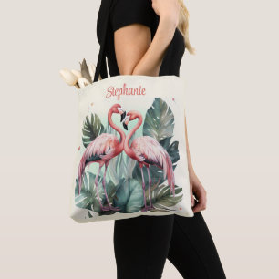 Bolso De Tela Flamingo tropical rosa