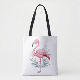 Bolso De Tela Flamingo y Flores