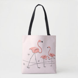 Bolso De Tela Flamingos Trío Rosa 2 por todo el tote