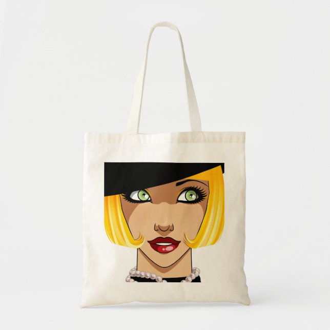 Bolso De Tela Flapper Lady (Frente)