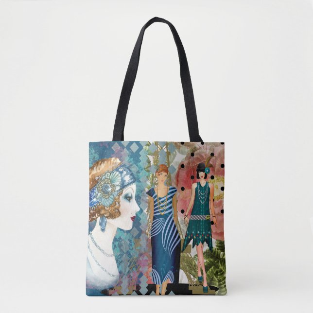 Bolso De Tela Flappers Art Deco (Anverso)