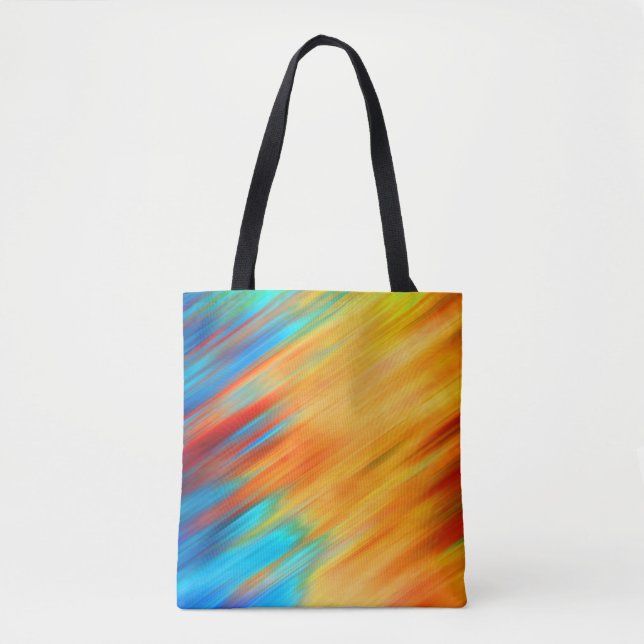 Bolso De Tela Flare Naranja azul colorida abstracta (Anverso)