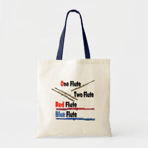 Bolso De Tela Flauta azul de flauta roja