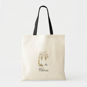 Bolso De Tela flautas de champán de madera blanqueada de campo f