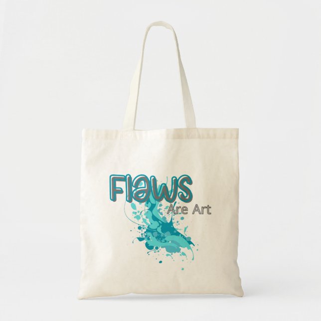 Bolso De Tela Flaws Are Art – Inspirational Abstract Splash Blue (Frente)