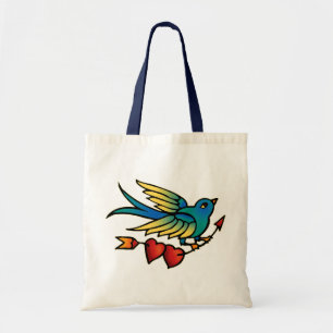 Bolso De Tela Flecha de pájaro y corazón