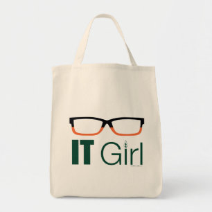 Bolso De Tela Flecha Gráfico de gafas de Chica de TI