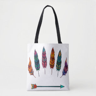 Bolso De Tela flecha y pluma
