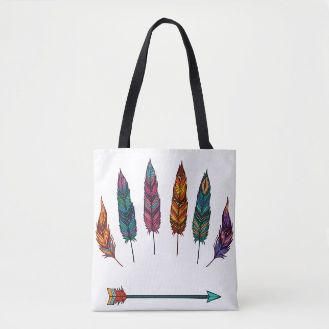 Bolso De Tela flecha y pluma (Anverso)