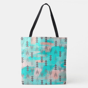 Bolso De Tela Flechas y acuarela
