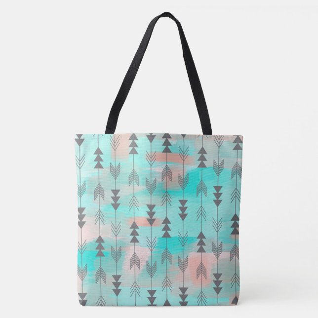 Bolso De Tela Flechas y acuarela (Anverso)