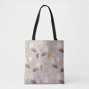 Bolso De Tela Flechas y plumas de las lechuzas comunes