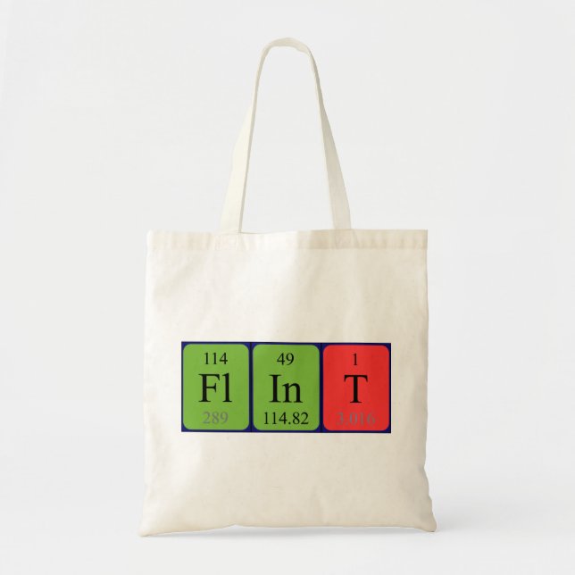 Bolso De Tela Flint nombre de tabla periódica tote bag (Frente)