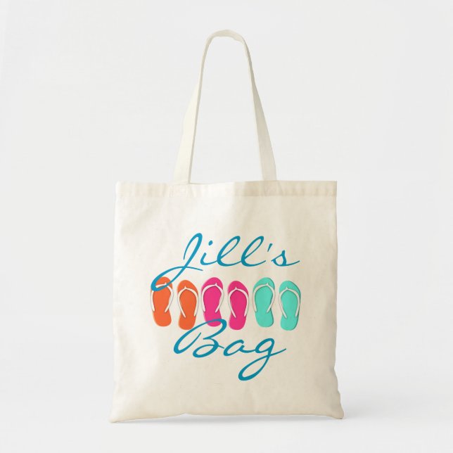 Bolso De Tela Flip Flop Beach (Frente)