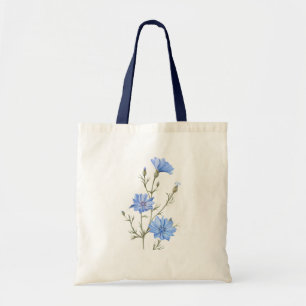 Bolso De Tela Flor achicoria salvaje acuarela