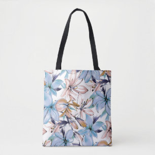 Bolso De Tela Flor acuarela: diseño adorablemente pintado