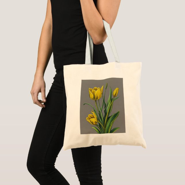 Bolso De Tela Flor acuática de tulipán amarillo (Anverso (producto))