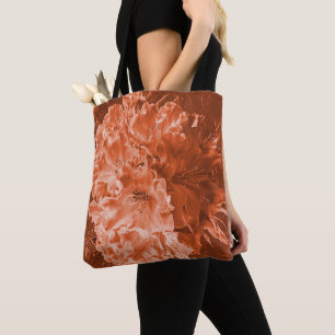 Bolso De Tela Flor alargada con ligero relieve, salmón marrón