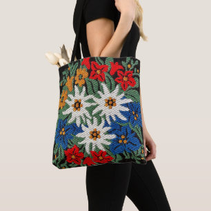 Bolso De Tela Flor alpina suiza Edelweiss