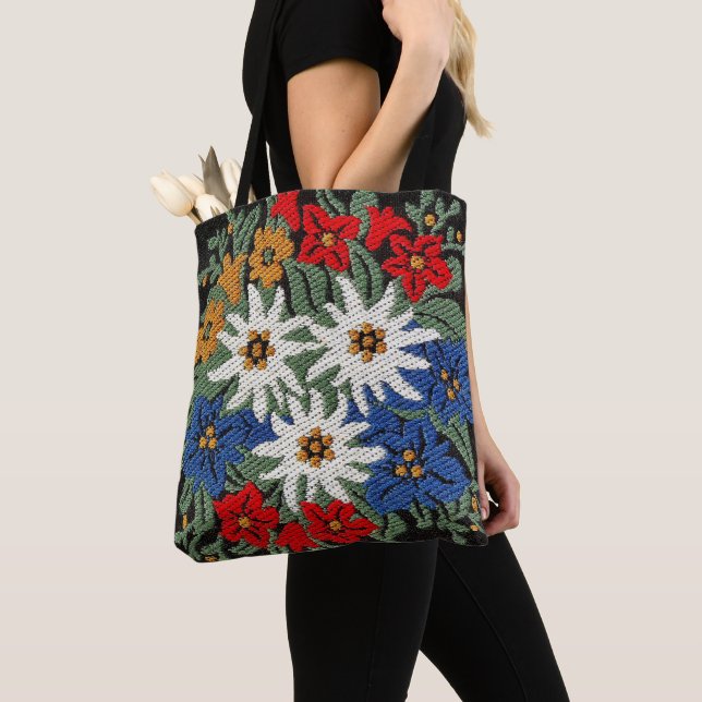 Bolso De Tela Flor alpina suiza Edelweiss (Detalle)