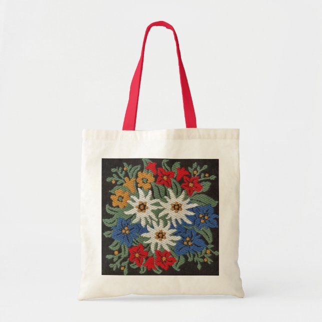 Bolso De Tela Flor alpina suiza Edelweiss (Frente)