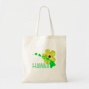 Bolso De Tela Flor amarilla del hibisco de las islas hawaianas