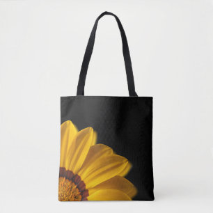 Bolso De Tela Flor amarilla sobre fondo negro