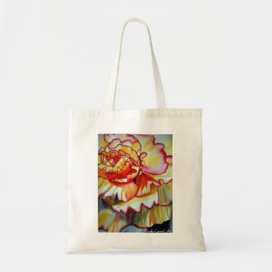 Bolso De Tela Flor amarillo Begonia acuarela arte original