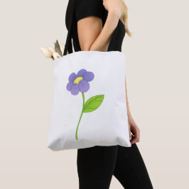 Bolso De Tela Flor Azul