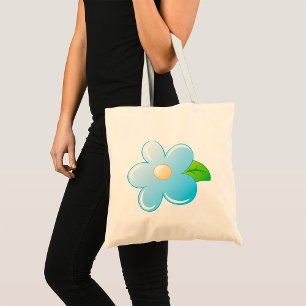 Bolso De Tela Flor azul