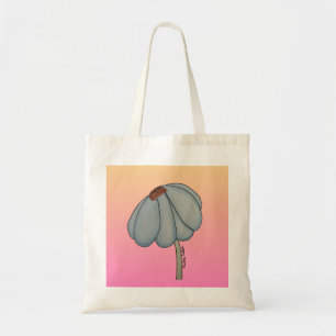 Bolso De Tela Flor azul con fondo rosa