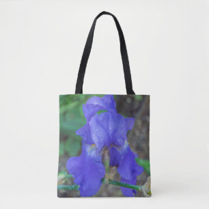 Bolso De Tela Flor azul de iris Tote Bag