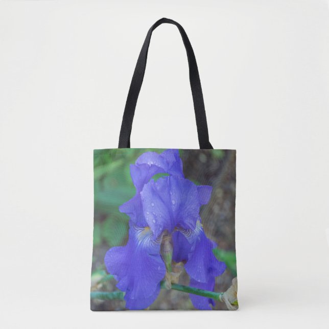 Bolso De Tela Flor azul de iris Tote Bag (Anverso)