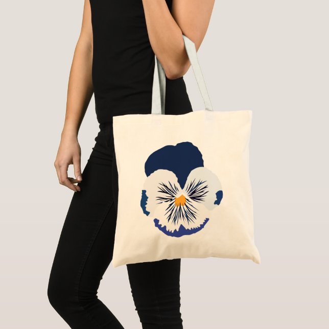 Bolso De Tela Flor azul de panza (Anverso (producto))