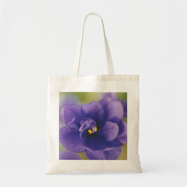 Bolso De Tela Flor azul floreciente de violeta Saintpaulia ampli (Frente)