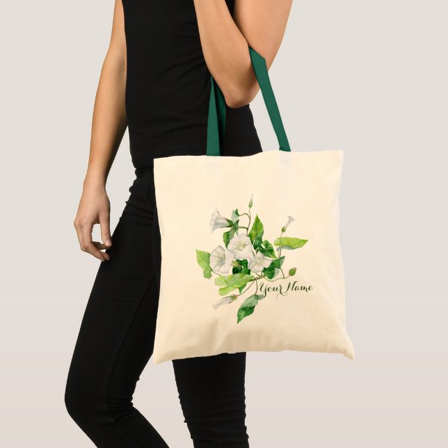 Bolso De Tela Flor blanca entrelazada (Anverso (producto))