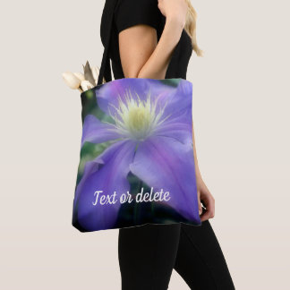Bolso De Tela Flor blando morada de clematis personalizada