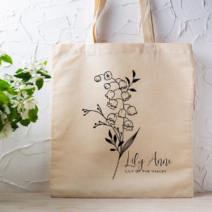 Bolso De Tela Flor Bohemia Personalizada del Mes de Nacimiento M