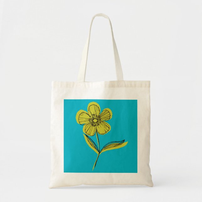 Bolso De Tela flor botánica (Frente)