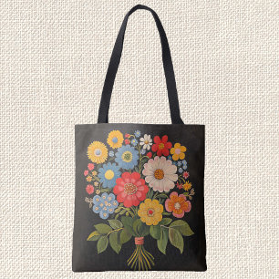 Bolso De Tela Flor Bouquet